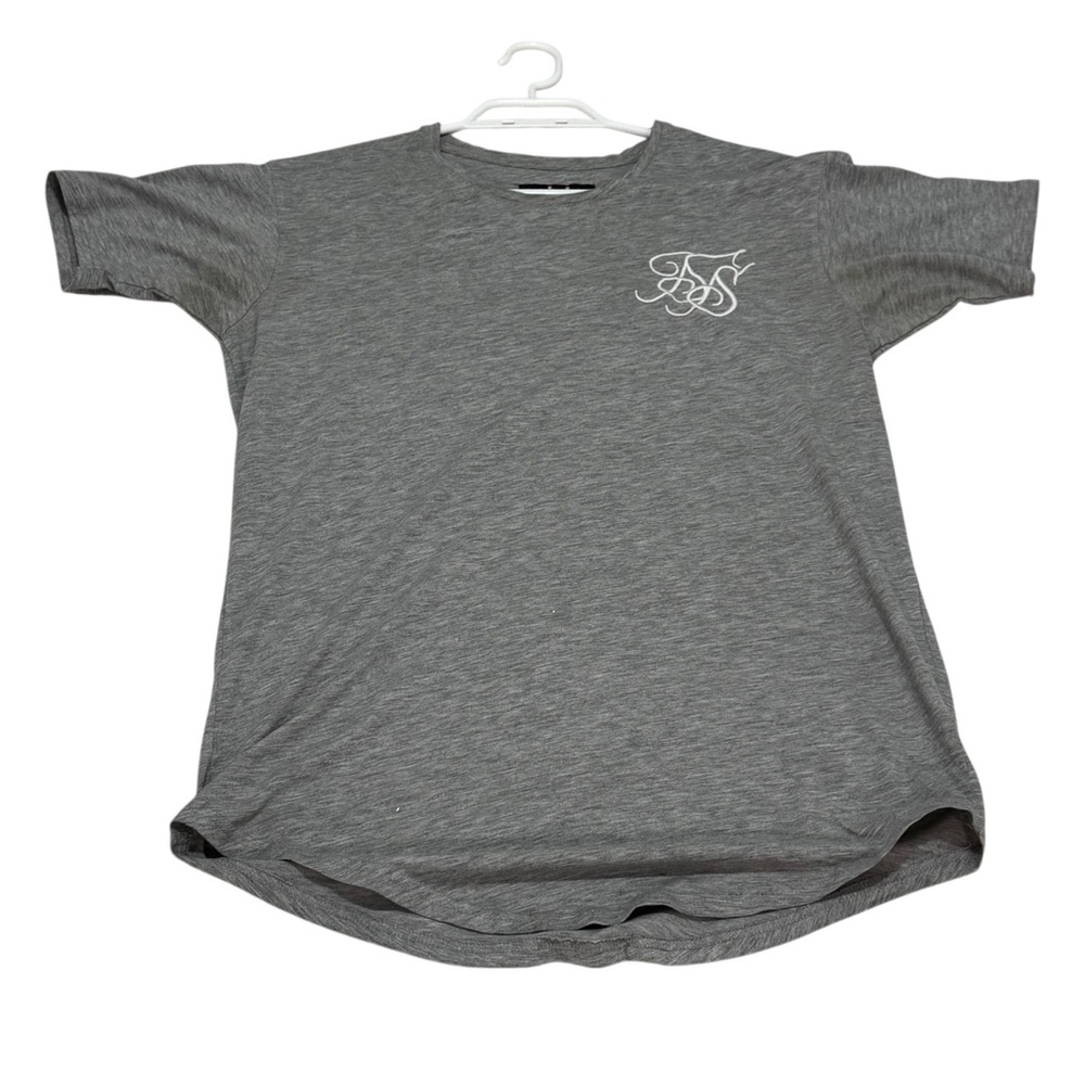 SikSilk grey marl t-shirt - Size Small